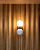 Dalt Aplique - Matt Black / White Marble