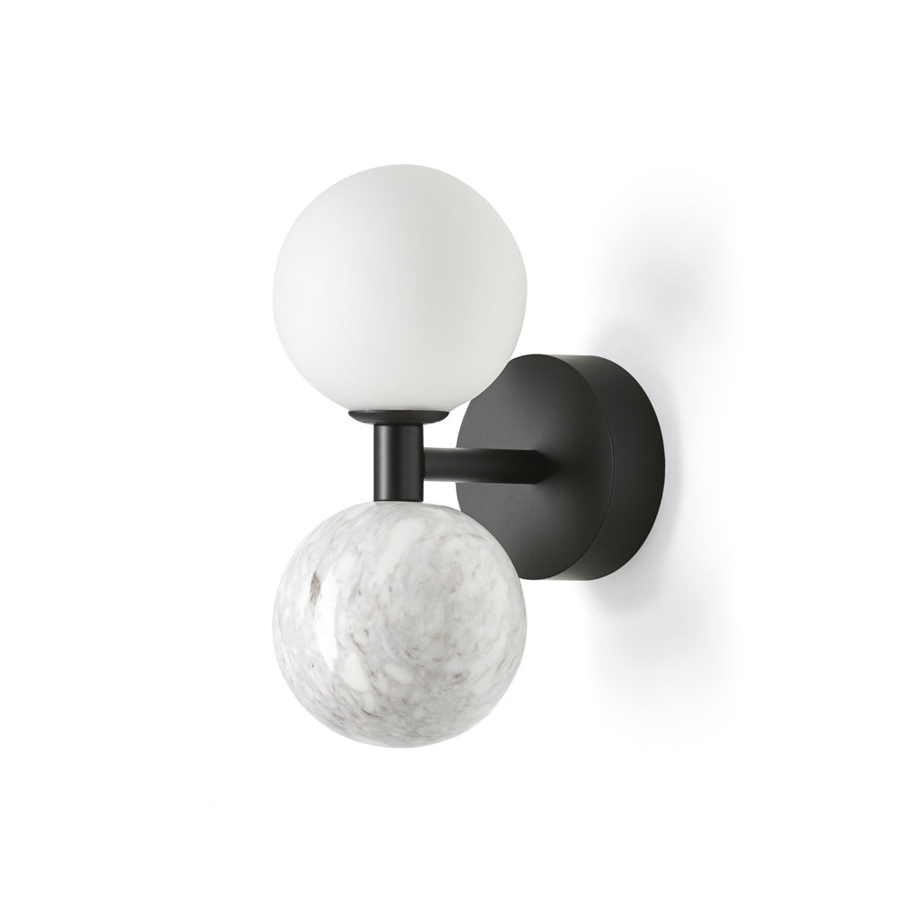 Dalt Aplique - Matt Black / White Marble