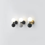 Dalt Aplique - Matt Black / White Marble