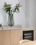 Échasse Vase Medium - Brass, Green smoked glass