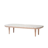 Fly Lounge Table SC5, Long - White Oiled Oak w. honed Bianco Carrara marble