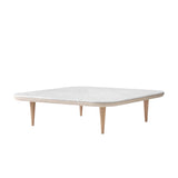Fly Lounge Table SC11, Large - White Oiled Oak w. honed Bianco Carrara marble
