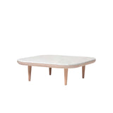 Fly Lounge Table SC4, Small - White Oiled Oak w. honed Bianco Carrara marble