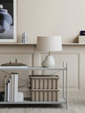 Hebe Lamp Small - Off White with Natural Lampshade