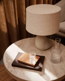Hebe Lamp Small - Off White with Natural Lampshade