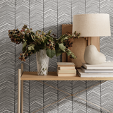 Hebe Lamp Small - Off White with Natural Lampshade