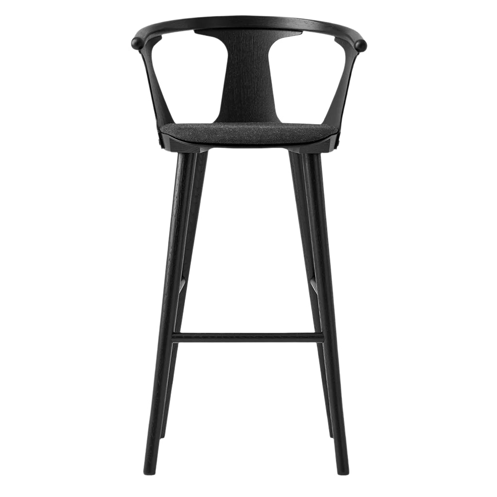 In Between SK10 Bar Stool - Black Laquered Oak, upholstered