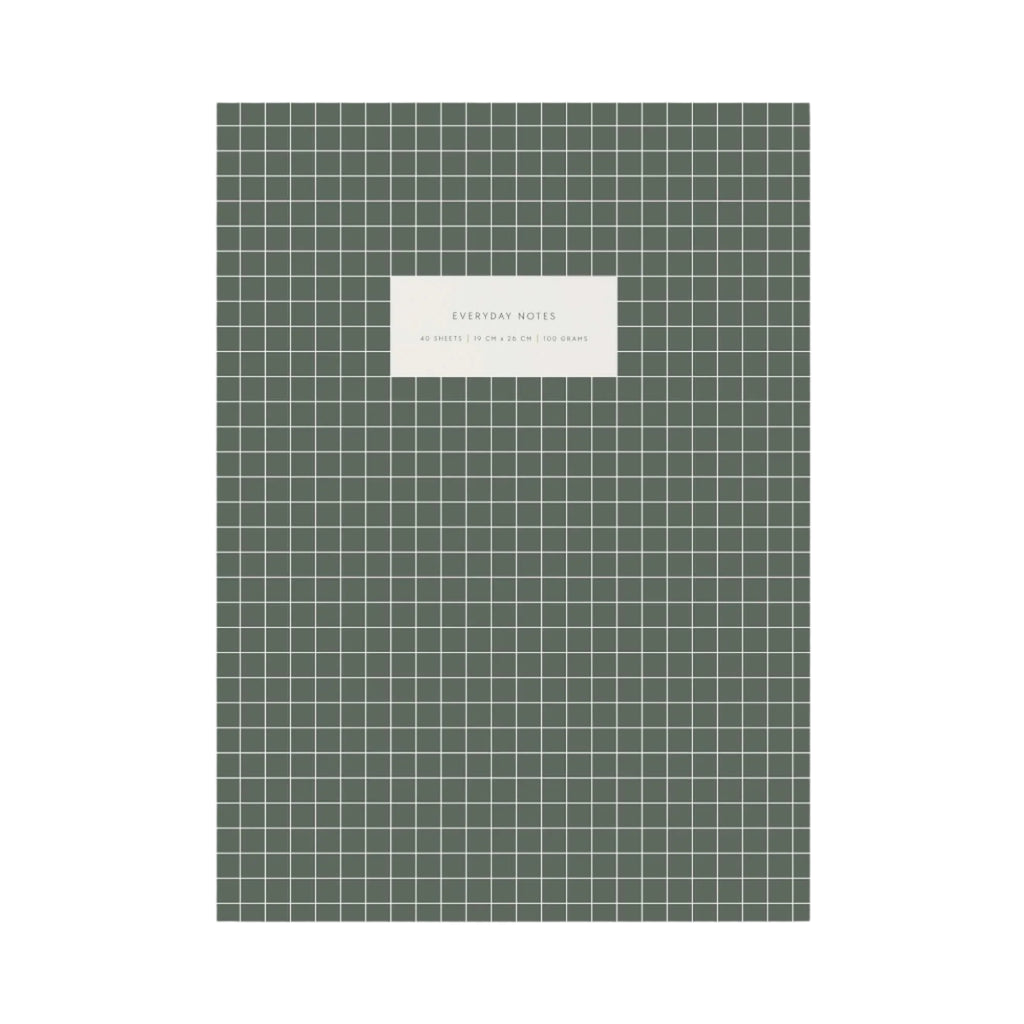Large Notebook - Check Sage Green