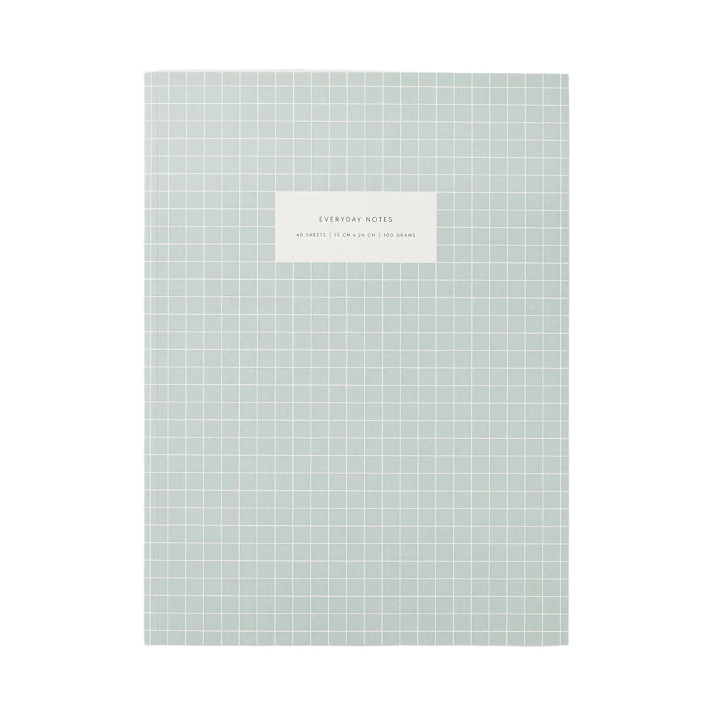 Large Notebook - Check Light Blue
