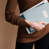 Large Notebook - Check Light Blue