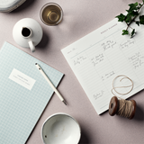 Large Notebook - Check Light Blue