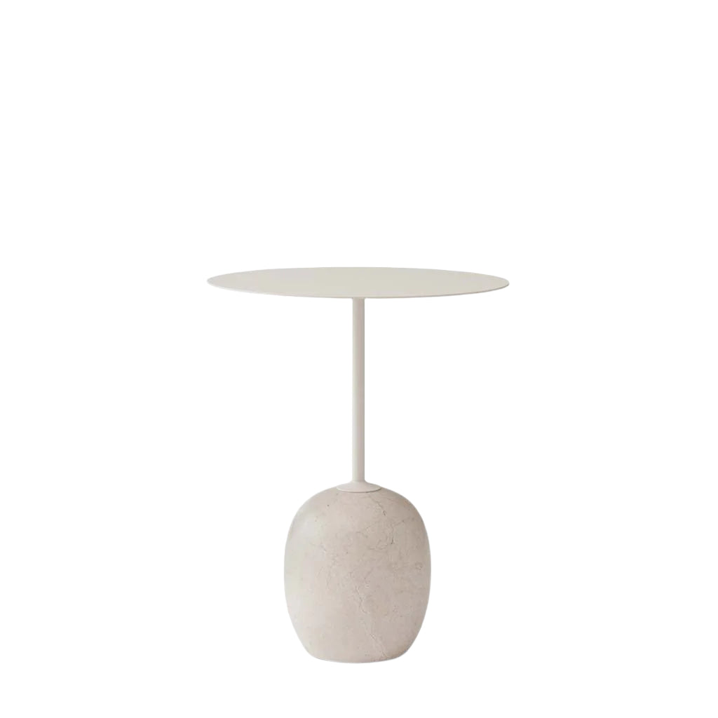 Lato Side Table LN8 Round - Ivory White & Crema Diva Marble