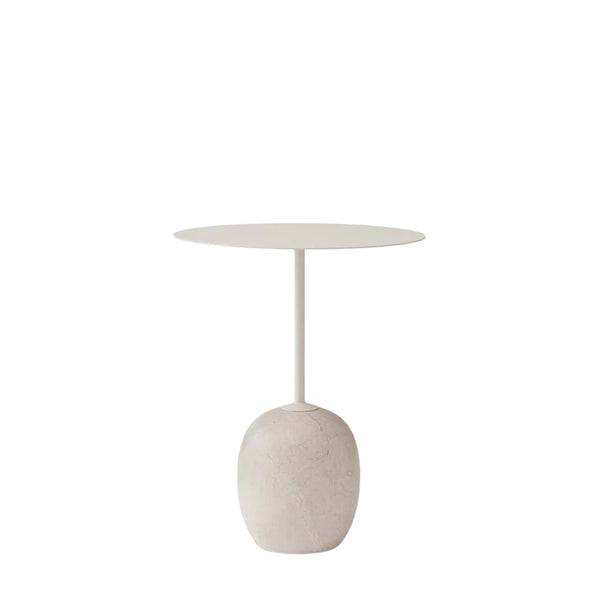 Lato Side Table LN8 Round - Ivory White & Crema Diva Marble