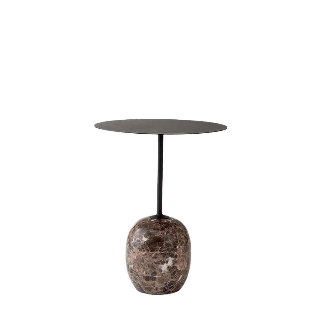 Lato Side Table LN8 Round - Warm Black & Emperador Marble