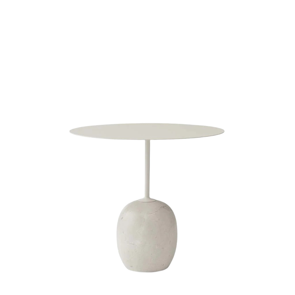 Lato Side Table LN9 Oval - Ivory White & Crema Diva Marble
