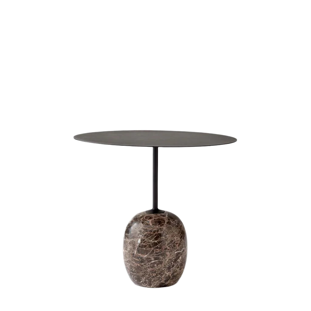 Lato Side Table LN9 Oval - Warm Black & Emperador Marble