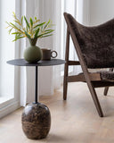 Lato Side Table LN8 Round - Warm Black & Emperador Marble