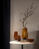 Échasse Bowl - Bronzed brass, Amber glass