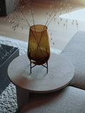 Échasse Vase Small - Bronzed brass, Amber glass