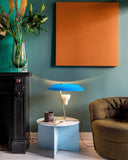 Model 548 Lamp - Polished brass with azzure diffuser