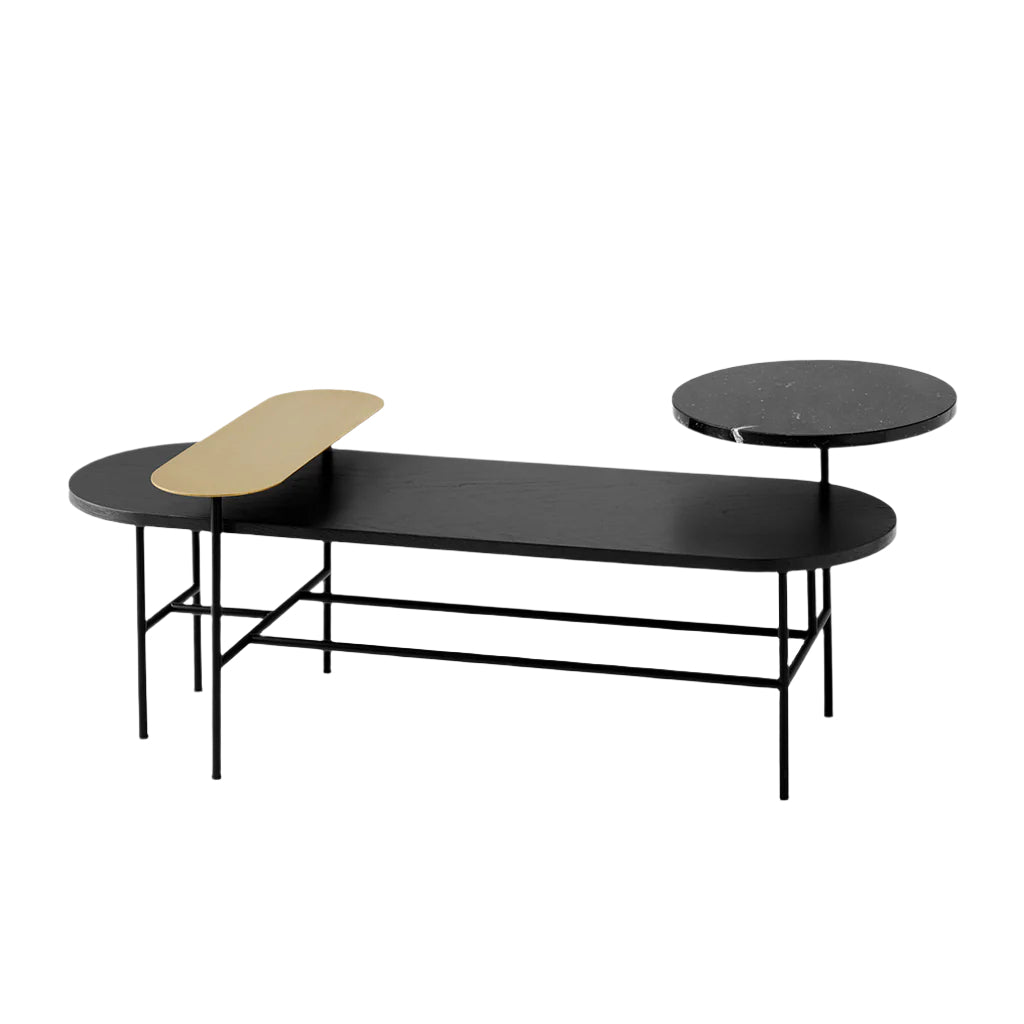 Palette Lounge Table JH7 - Brass, Nero Marquina Marble, Black Lacquered ash