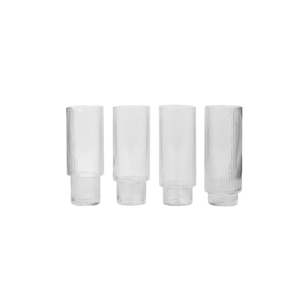 Ripple Long Drink Glasses ( Set of 4)