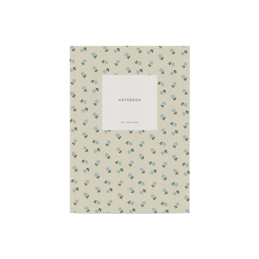 Small Notebook - Creamy Grey flowers