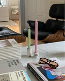 White Marble Candle Holder L