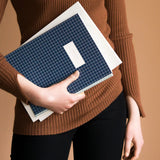 Large Notebook - Check Dark Blue