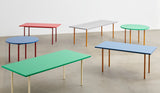 Two-Colour Rectangular Dining Table - Maroon red, Red