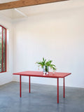 Two-Colour Rectangular Dining Table - Maroon red, Red