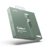 Cable 1 USB-A to Apple Lightning - Oak Green