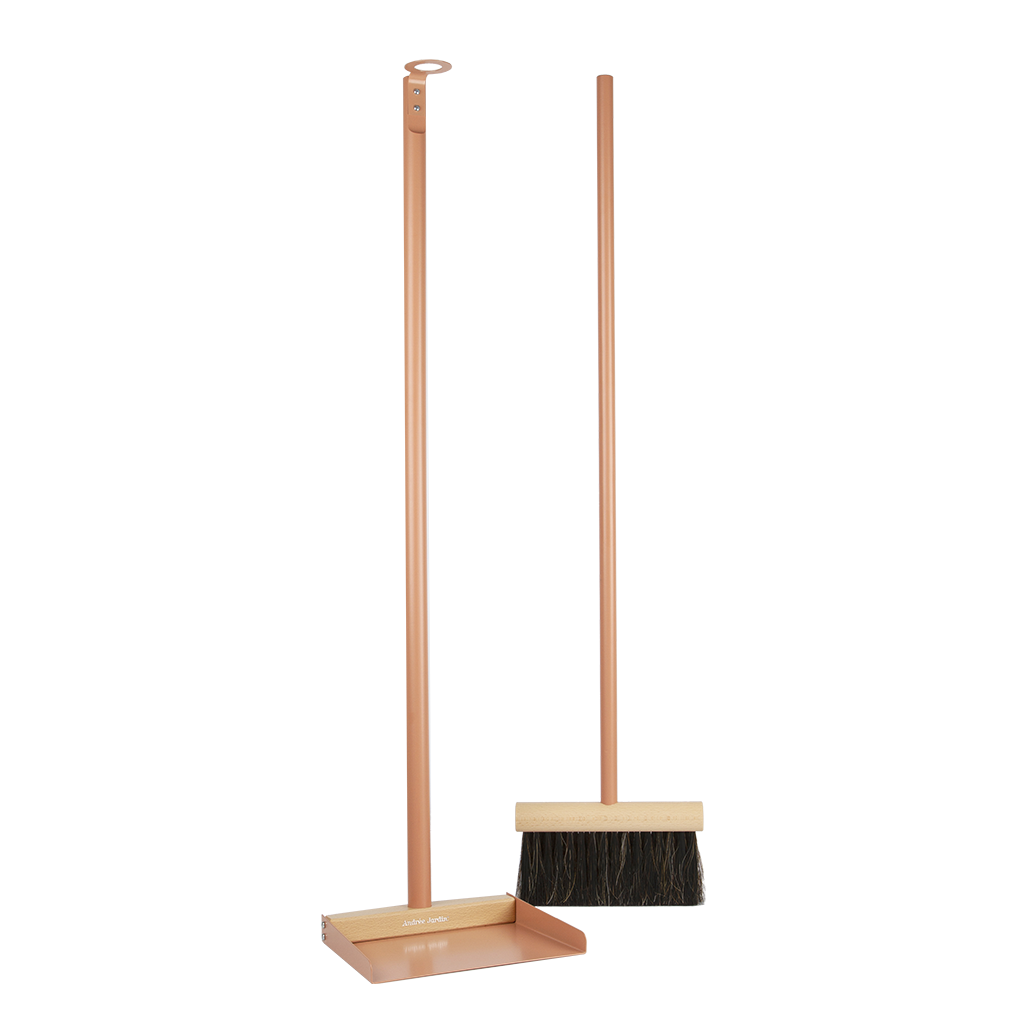 Long Handled Dustpan & Broom Set - Peach