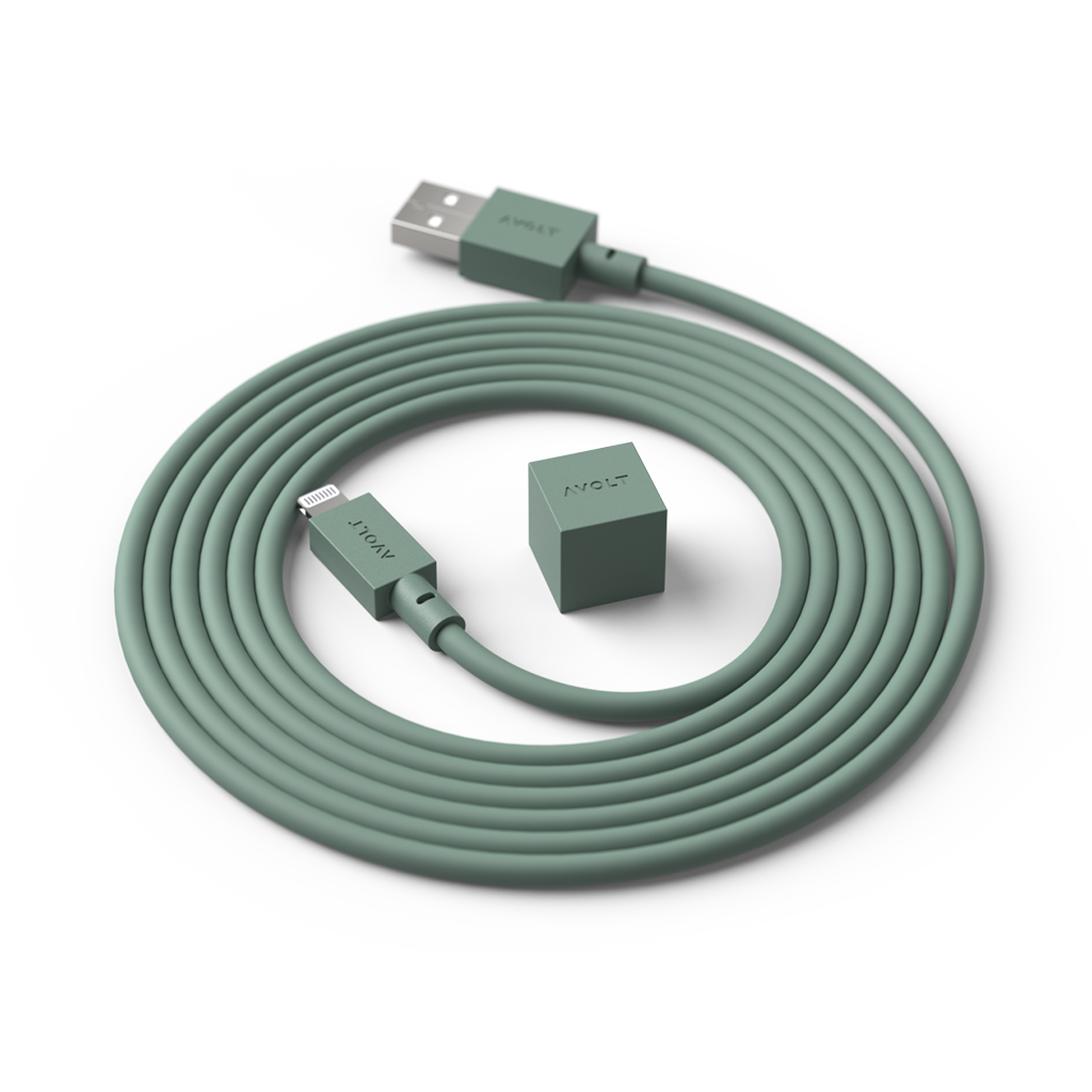 Cable 1 USB-A to Apple Lightning - Oak Green