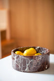 Burgundy Marble Fruit Bowl
